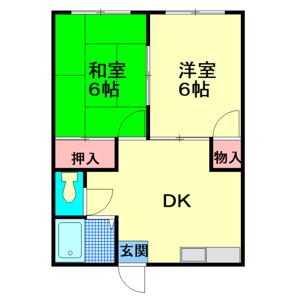 山口市矢原のアパートの間取り