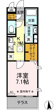 刈谷市恩田町のアパートの間取り