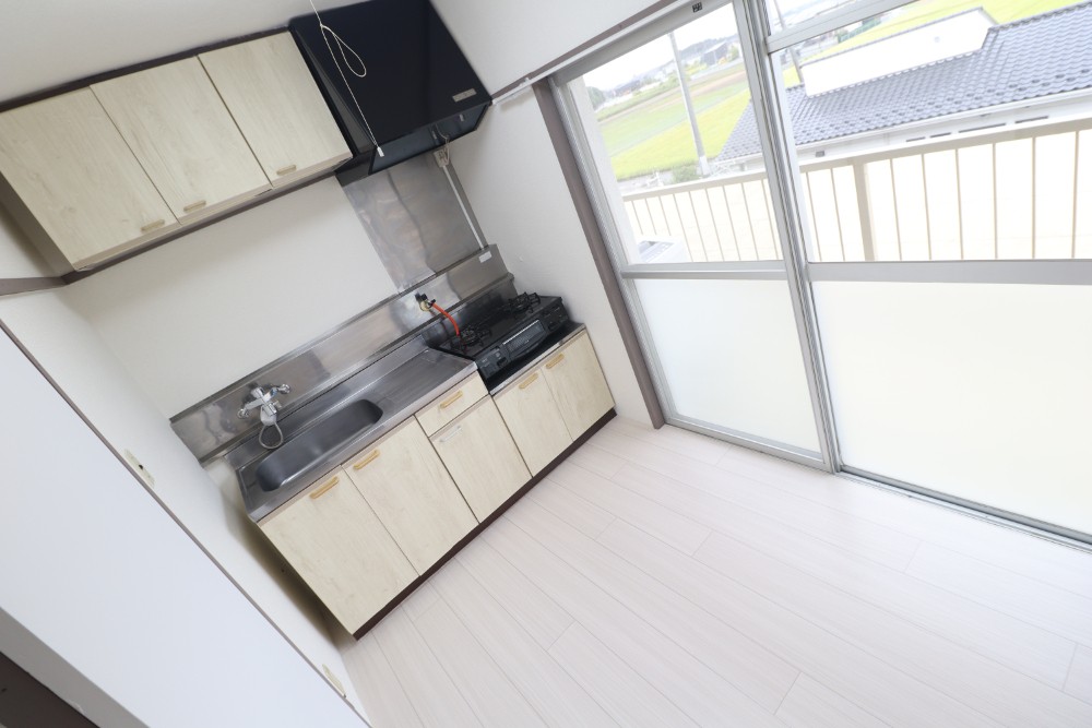 キッチン　キッチンスペース。2口ガスコンロ付き！