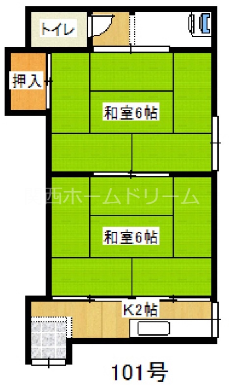 石津南町文化住宅の間取り