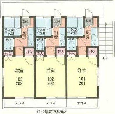 草加市稲荷のアパートの間取り