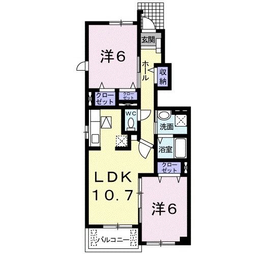 焼津市東小川のアパートの間取り