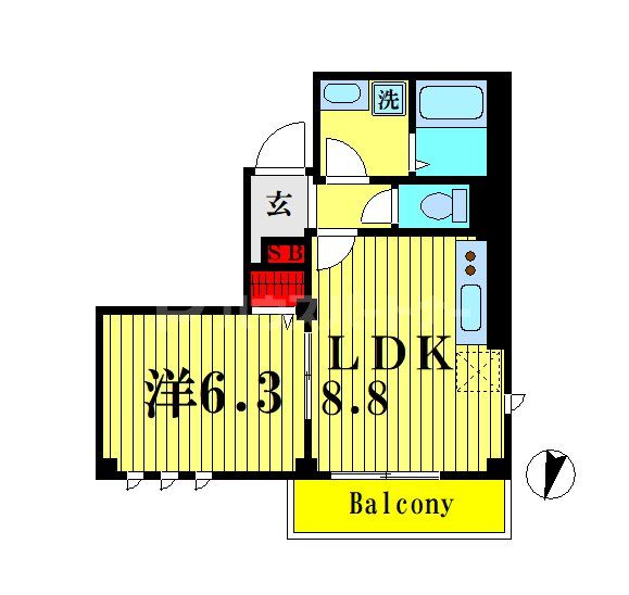 さいたま市浦和区岸町のマンションの間取り