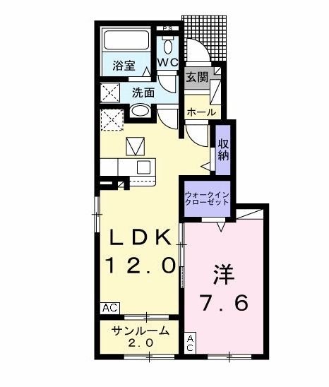 羽島市足近町のアパートの間取り