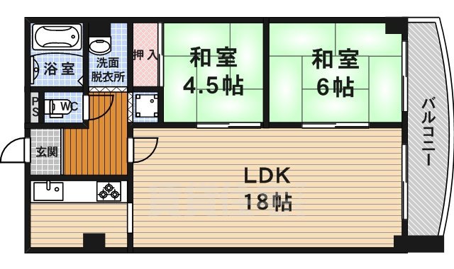 京都市中京区小結棚町のマンションの間取り