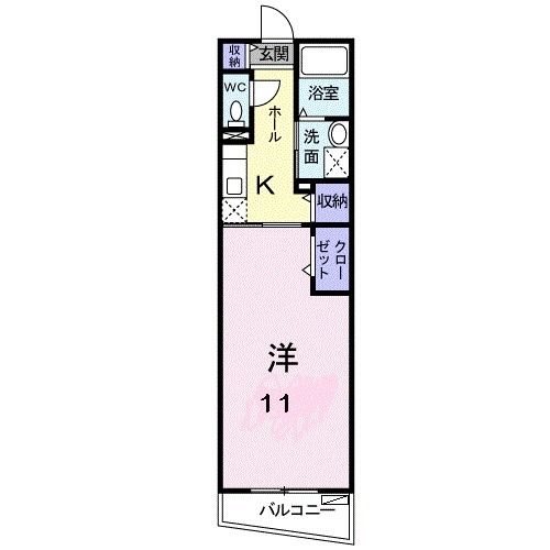 生駒市小瀬町のマンションの間取り