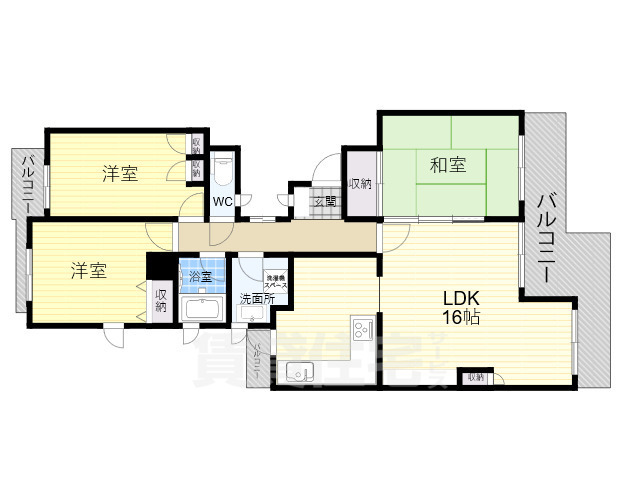 奈良市左京のマンションの間取り