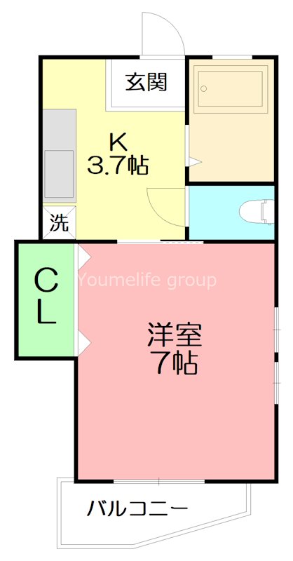 鎌倉市津西のアパートの間取り