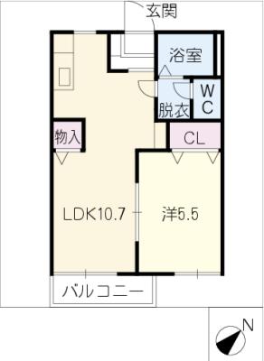 サンピヤ上地Ａ・Ｂ棟の間取り