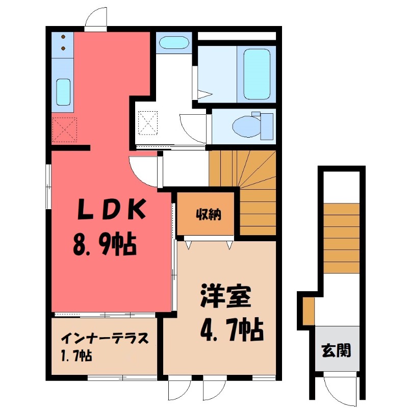 栃木市今泉町のアパートの間取り