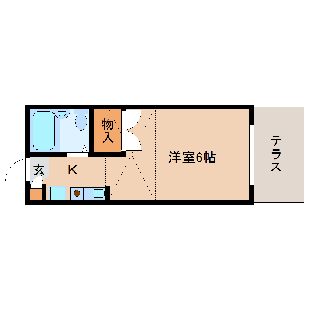 橿原市内膳町のアパートの間取り