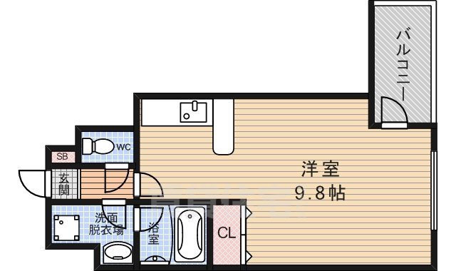 京都市中京区聚楽廻東町のマンションの間取り