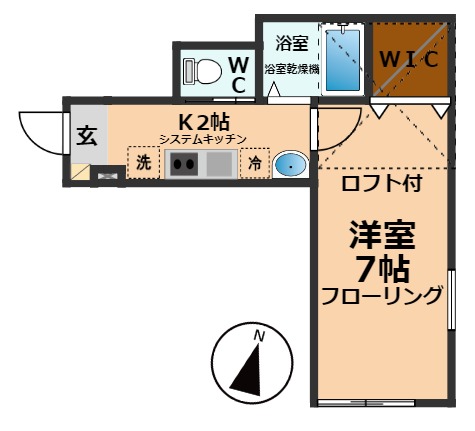 【杉並区下高井戸のアパートの間取り】