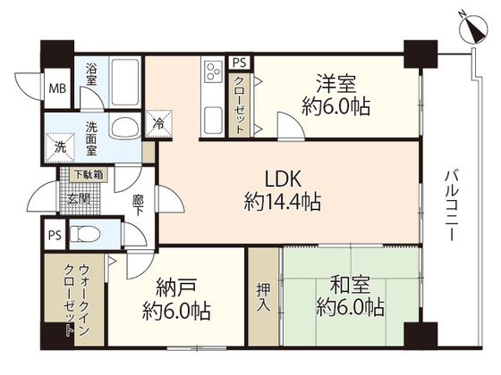 【広島市中区西十日市町のマンションの間取り】