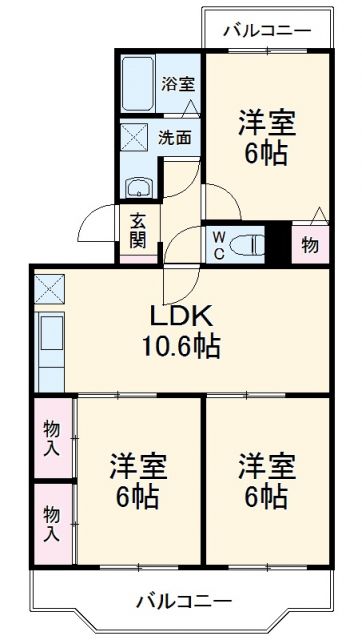 湖西市新居町中之郷のマンションの間取り