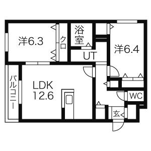 札幌市白石区本郷通のマンションの間取り