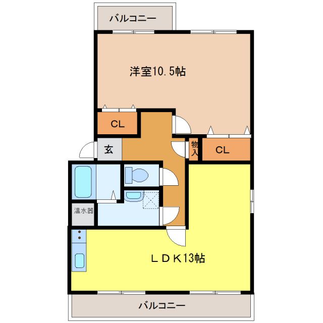 桑名市大字上野のマンションの間取り