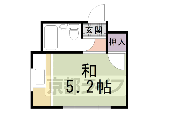 京都市左京区静市市原町のマンションの間取り