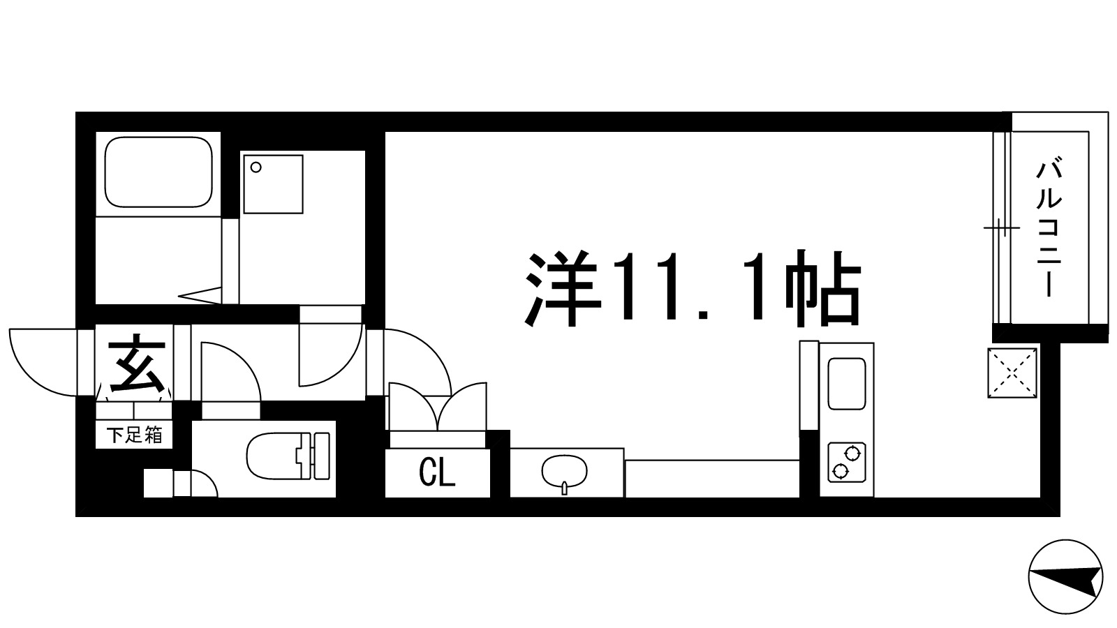 川西市新田のアパートの間取り