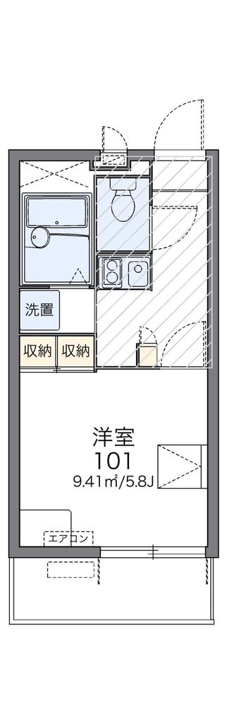 さいたま市中央区上峰のアパートの間取り