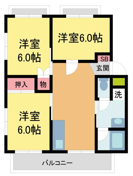 冨楽ハイツの間取り