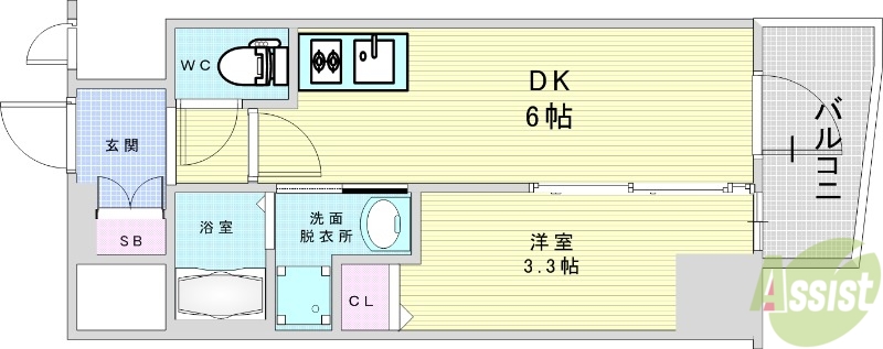 【豊中市本町のマンションの間取り】