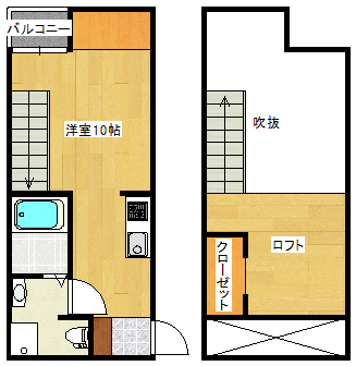 広島市安佐南区上安のアパートの間取り