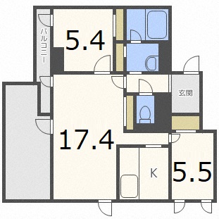 札幌市豊平区平岸三条のマンションの間取り