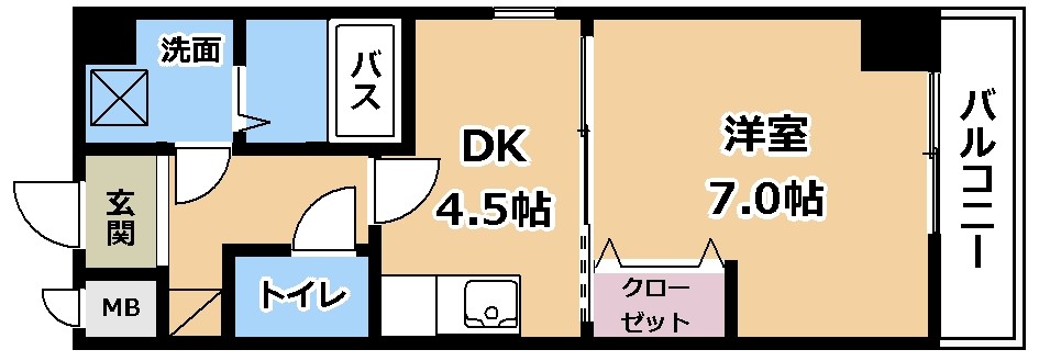 草津市矢倉のマンションの間取り