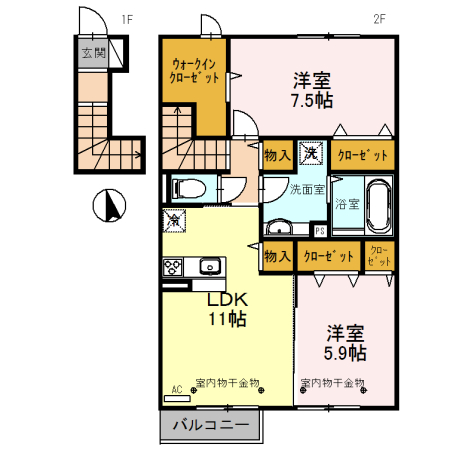 サンシャイン上冨居II　Bの間取り