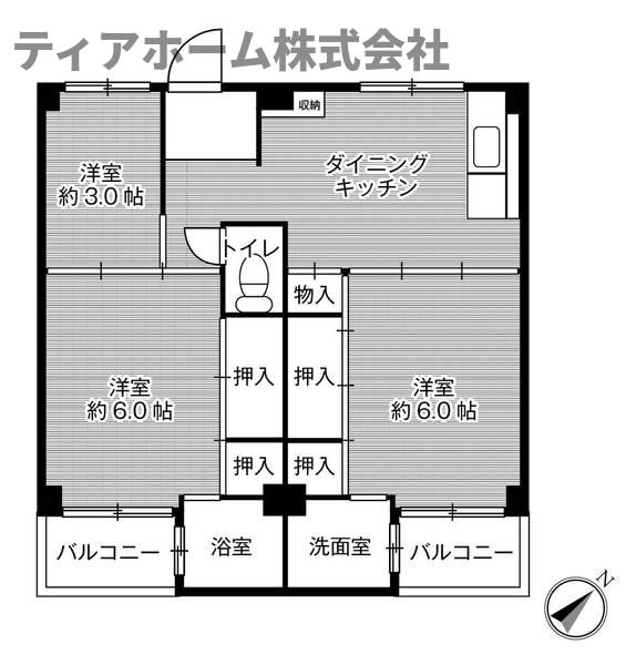 ビレッジハウス見瀬3号棟の間取り