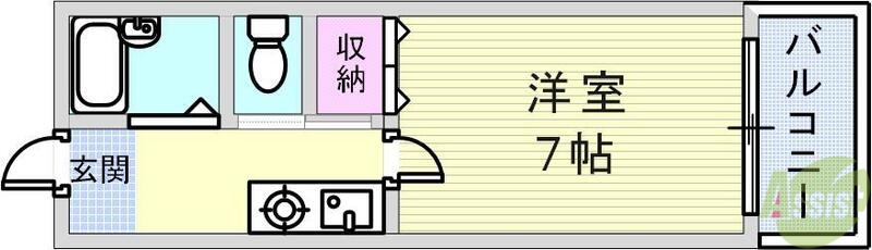 神戸市長田区丸山町のアパートの間取り