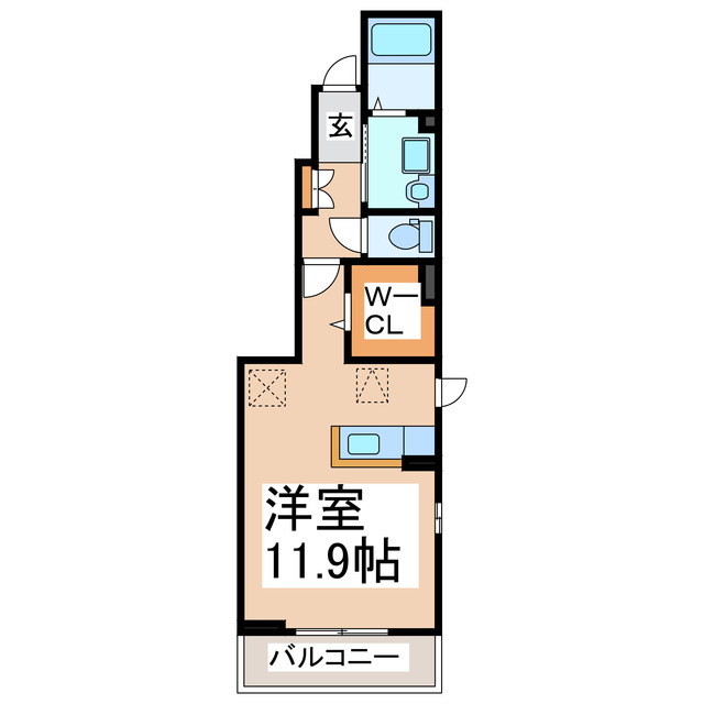 【熊本市東区湖東のアパートの間取り】