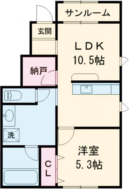 岩出市清水のアパートの間取り