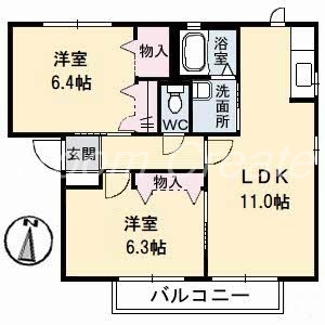 名西郡石井町石井のアパートの間取り