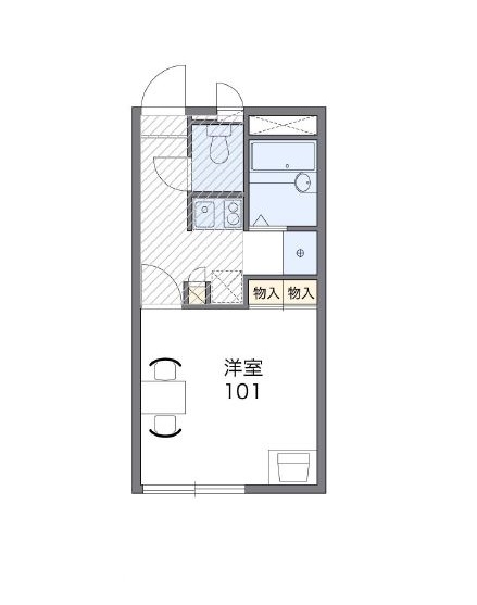 岡山市東区金岡西町のアパートの間取り