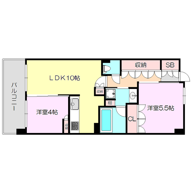 大阪市東淀川区下新庄のマンションの間取り