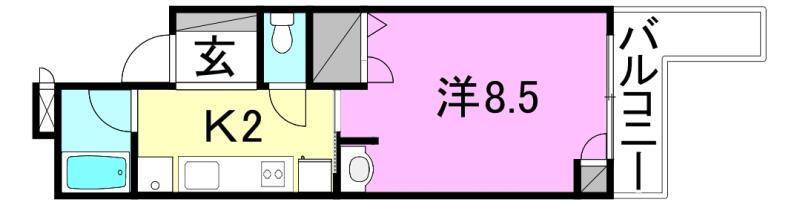 松山市高砂町のマンションの間取り