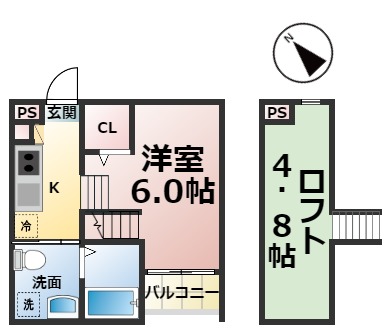 名古屋市中川区荒江町のアパートの間取り