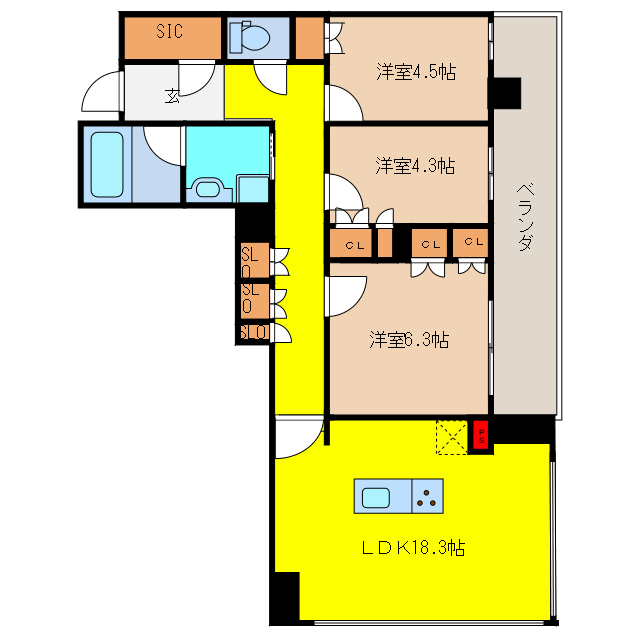 ＲＪＲ堺筋本町タワーの間取り