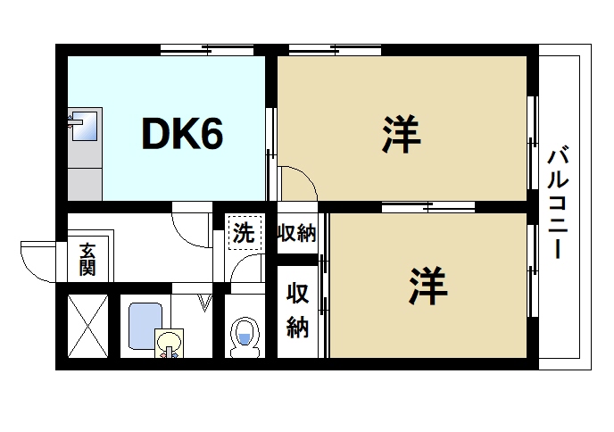 生駒市東菜畑のマンションの間取り