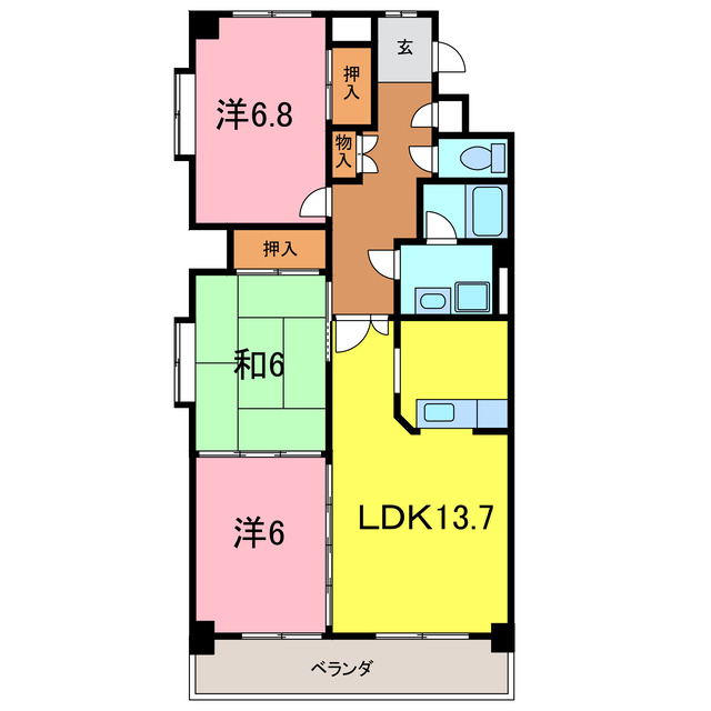 安城市新明町のマンションの間取り