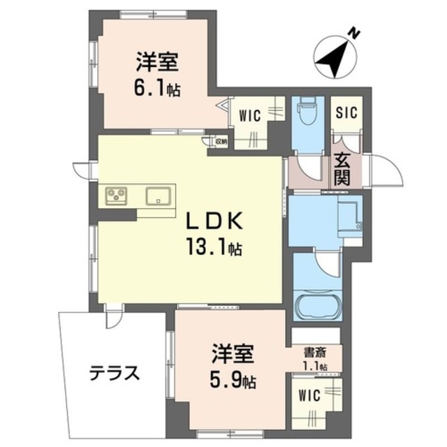 世田谷区経堂のマンションの間取り