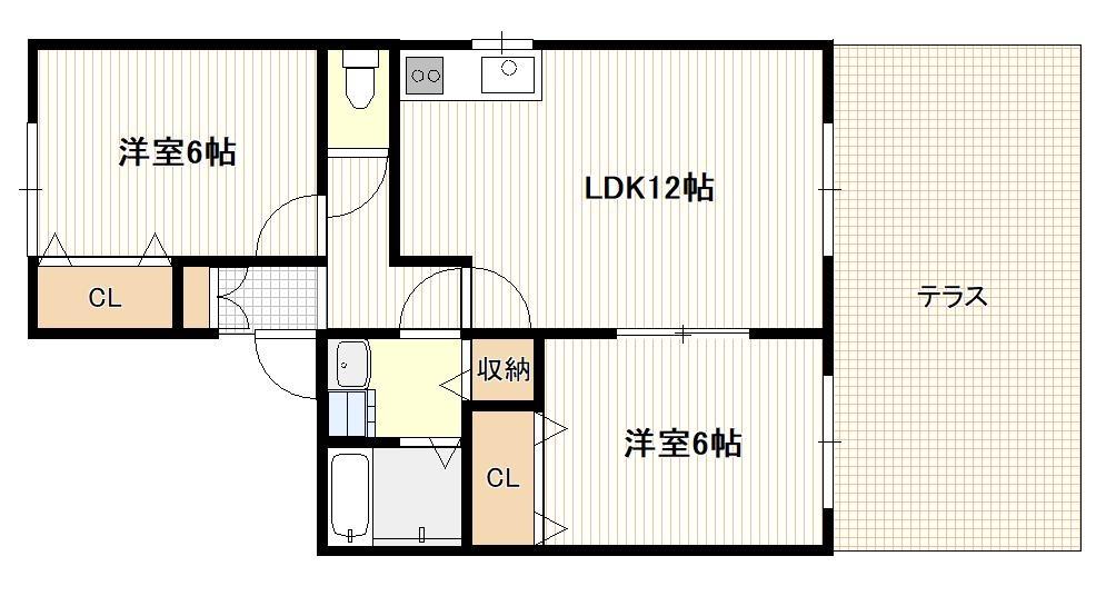 廿日市市上平良のマンションの間取り