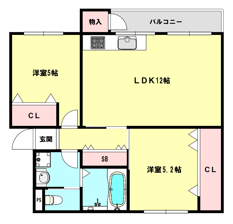 鶴甲コーポ26号館の間取り写真