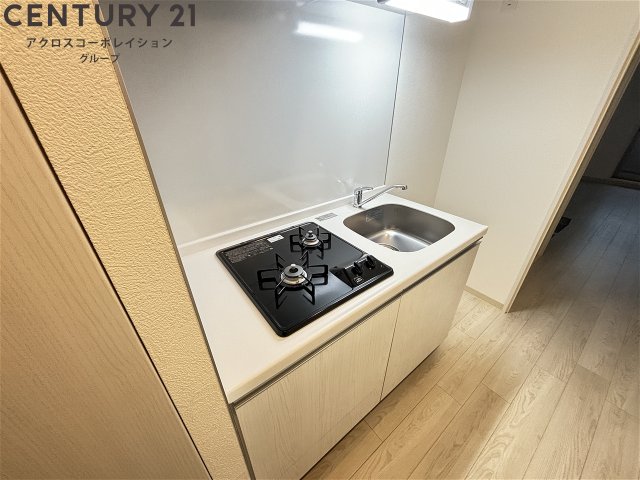 キッチン　2口ガスコンロ付で機能的なキッチンです！