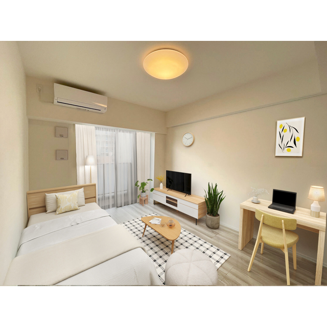 居室・リビング　家具・調度品等はＣＧ　加工です。実際の賃貸住居　には含まれま