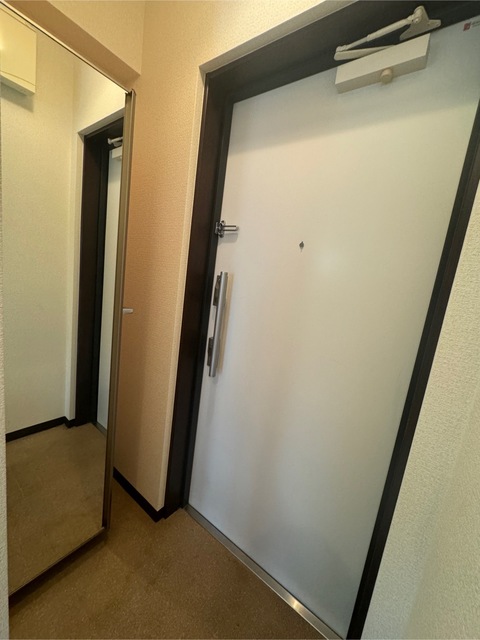 収納　お出かけ前に全身鏡で確認できます