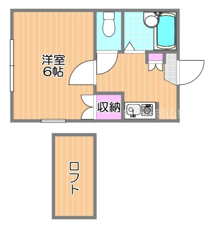 ＪＲ宇野線 大元駅 徒歩13分 2階建 築38年の間取り写真