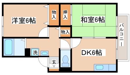 エクセレント松下B棟の間取り写真